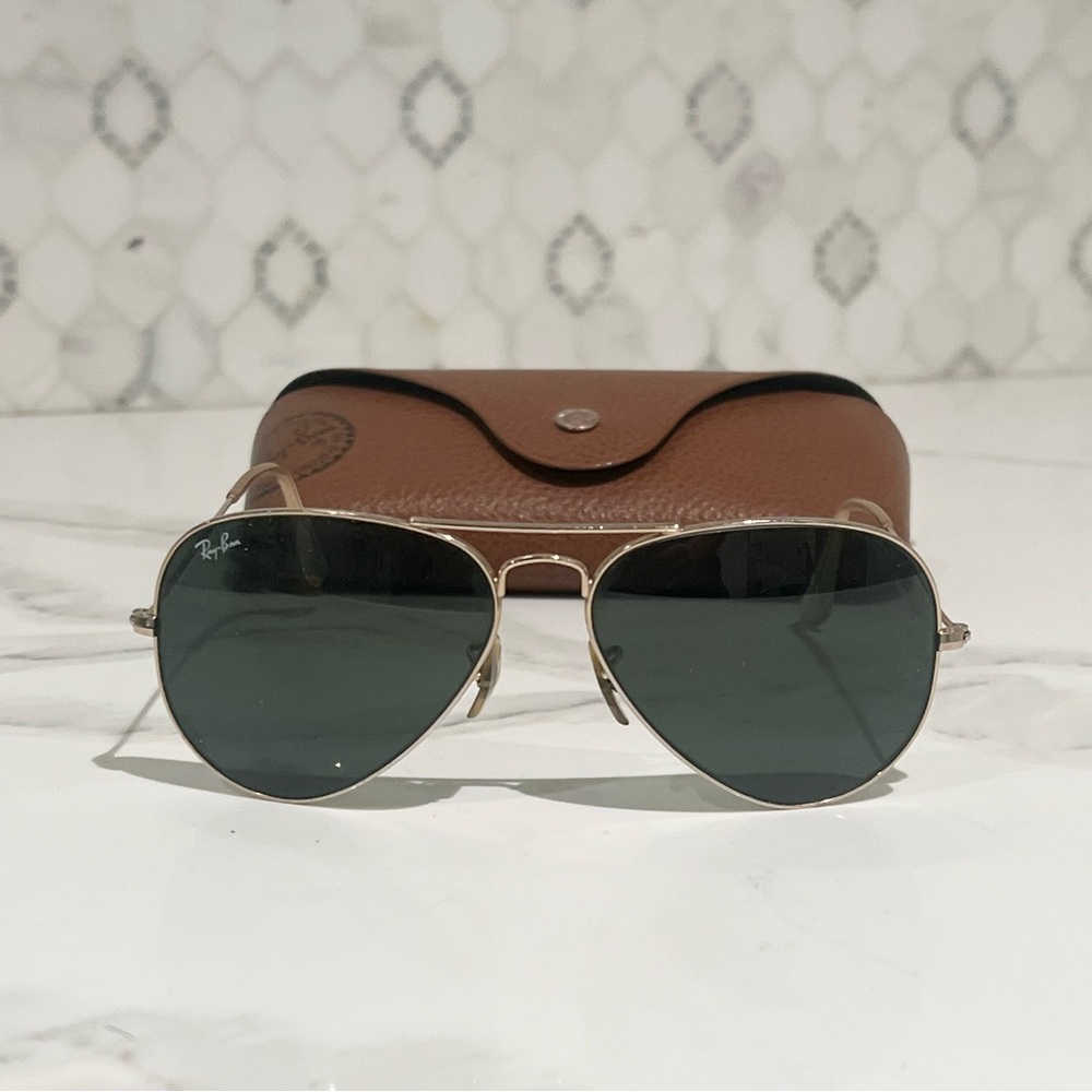 Ray Ban Vintage Aviator Sunglasses 58mm with Brown Case